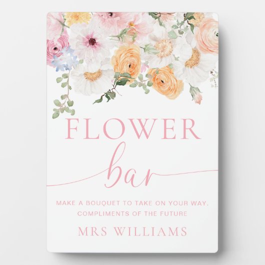 Millie Floral Blume Bar Sign Fotoplatte (Vorderseite)