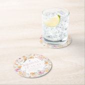 Millie Floral Brautparty Runder Pappuntersetzer (Vor Ort)