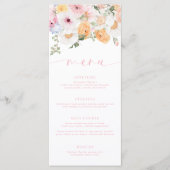 Millie Floral Long Menu & Vielen Dank Menükarte (Vorderseite)