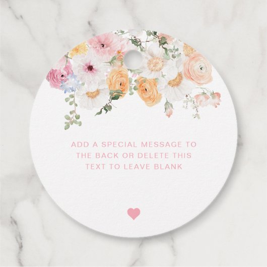 Millie Floral Pop das Champagner-Brautparty Geschenkanhänger (Rückseite)