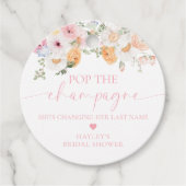 Millie Floral Pop das Champagner-Brautparty Geschenkanhänger (Vorderseite)