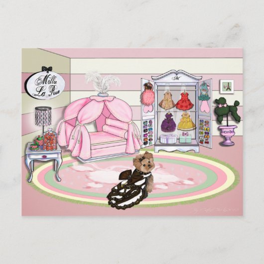 Millie LaRue französisches Schlafzimmer Postkarte (Vorderseite)