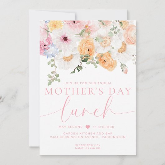 Millie-Muttertagsessen Einladung (Vorderseite)