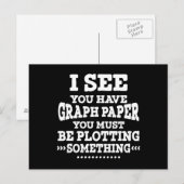 Millimeterpapier zeichnet etwas Pun Math Lehrer Postkarte (Vorne/Hinten)