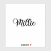 Milliname - Handgeschriebene Kalligrafie Aufkleber (Blatt)