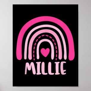 Milliname Herz Niedlich Personalisierter Regenboge Poster