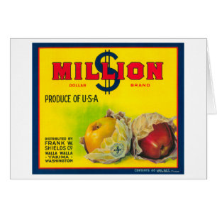 Million Dollar Apple Label - Walla Walla, WA