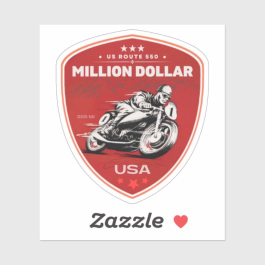 Million Dollar Autobahn Colour Motorrad-Reise Aufkleber (Blatt)