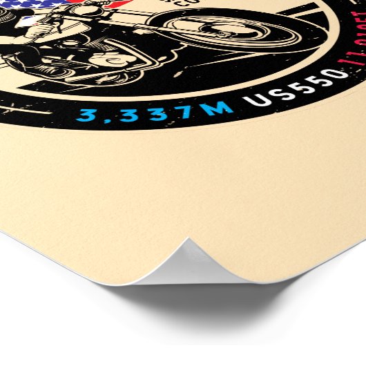 Million Dollar Highway Colorado Motorrad Poster (Ecke)