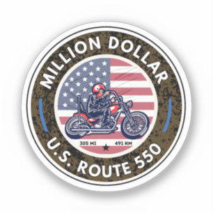 Million-Dollar-Highway-Colorado-Motorrad-Tour Aufkleber