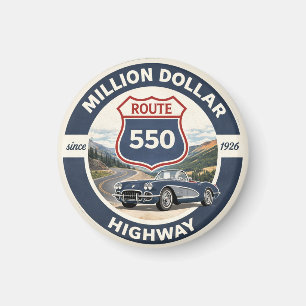Million-Dollar-Highway-Route-550-Klassiker-Autoges Magnet