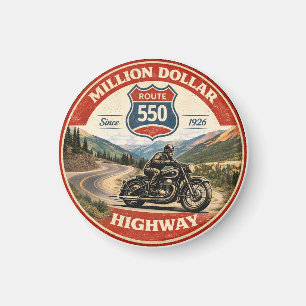 Million Dollar Highway Route 550 Motorrad-Geschenk Magnet