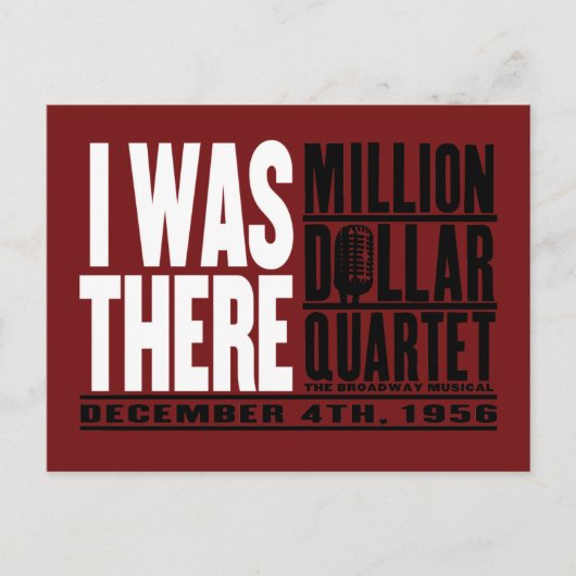 Million Dollar Quartet "I Was There" Postkarte (Vorderseite)