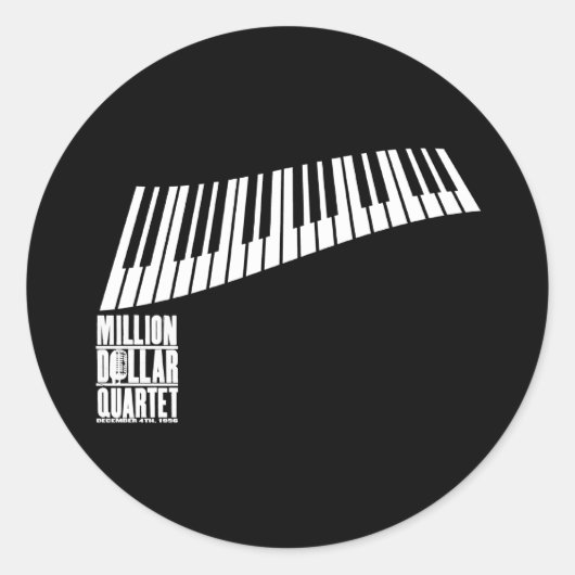 Million Dollar Quartett Piano - Weiß Runder Aufkleber (Vorderseite)