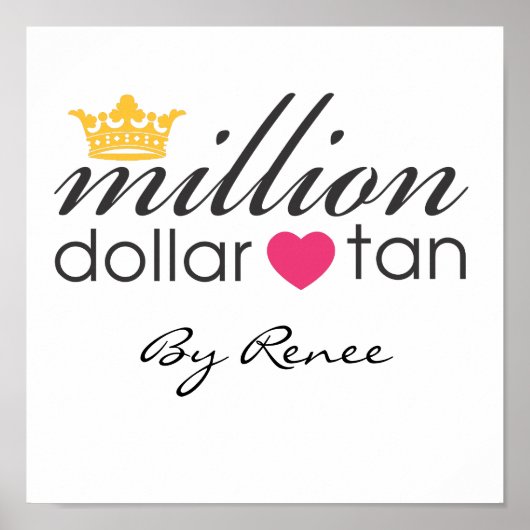 Million Dollar Tan Leinwand Zeichen Poster (Vorne)