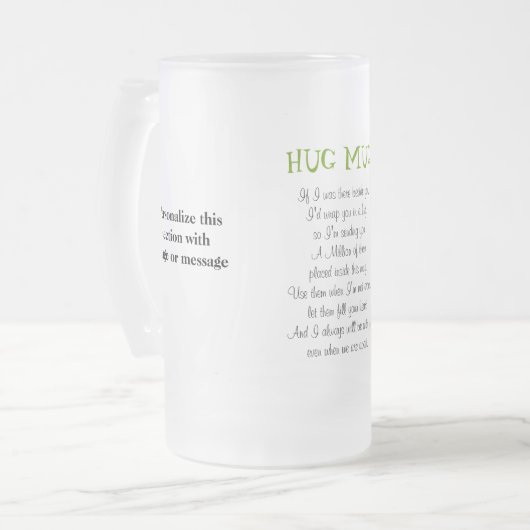 Million Umarmungen versifizieren eine Eigenheit Mattglas Bierglas (Vorderseite Links)