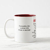 Million Umarmungen versifizieren eine Eigenheit Zweifarbige Tasse (Links)