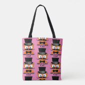MILLIONAIRE CAT-Cartoon Mustache Katze Niedlich ro Tasche (Rückseite)