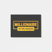 MILLIONAIRE IM MAKING POST-IT KLEBEZETTEL (Vorderseite)