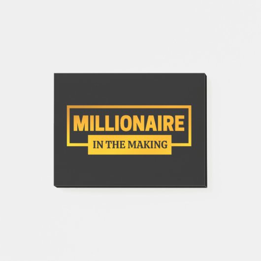 MILLIONAIRE IM MAKING POST-IT KLEBEZETTEL (Vorderseite)