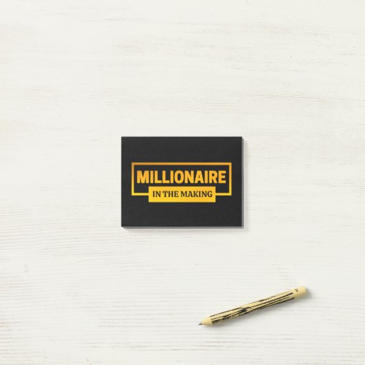 MILLIONAIRE IM MAKING POST-IT KLEBEZETTEL (Auf Schreibtisch)
