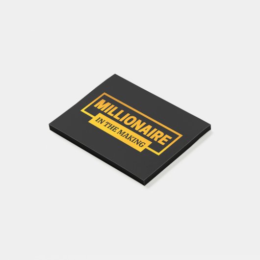 MILLIONAIRE IM MAKING POST-IT KLEBEZETTEL (angewinkelt)