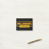 MILLIONAIRE IM MAKING POST-IT KLEBEZETTEL (Auf Schreibtisch)
