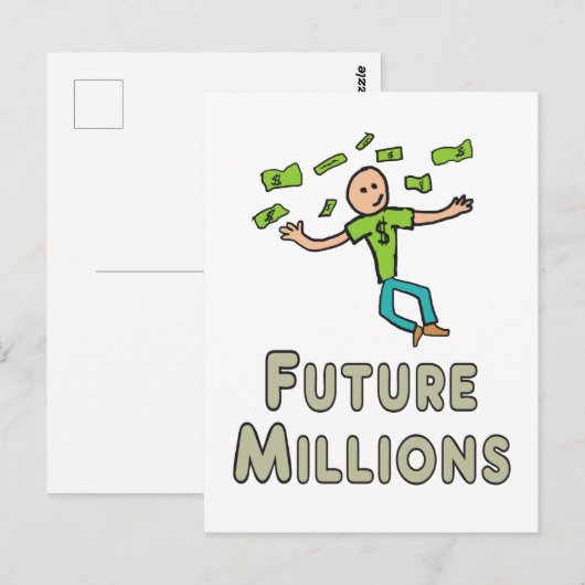 Millionär (in Millionen) Postkarte (Vorne/Hinten)
