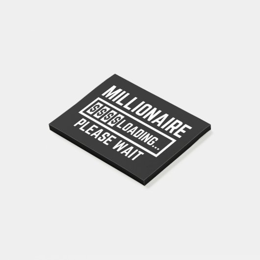 Millionär Laden bitte warten Post-it Klebezettel (angewinkelt)