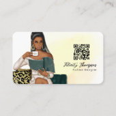 Millionär-Mentalität-Boss-Lady-QR-Code Visitenkarte (Vorderseite)