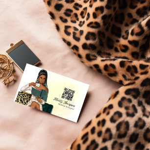 Millionär-Mentalität-Boss-Lady-QR-Code Visitenkarte