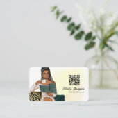 Millionär Mindset Boss Lady QR Code Visitenkarte (Stehend Vorderseite)