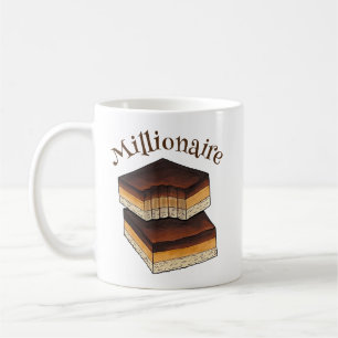 Millionärs Shortbread Caramel Squares Slice Kaffeetasse