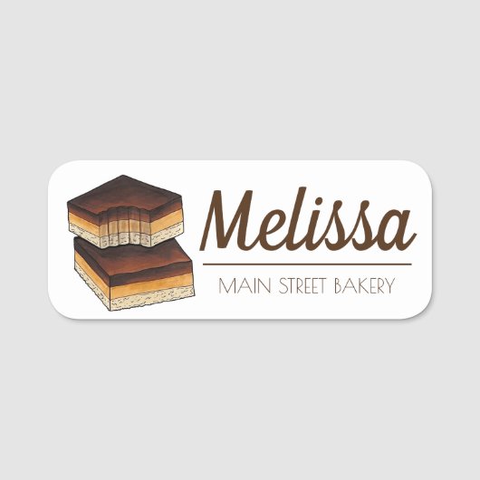 Millionär's Shortbread Caramel Squares UK Bakery Namensschild (Vorderseite)