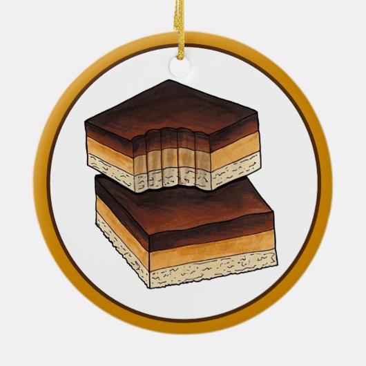 Millionär's Shortbread Caramel Squares UK Food Keramik Ornament (Hinten)