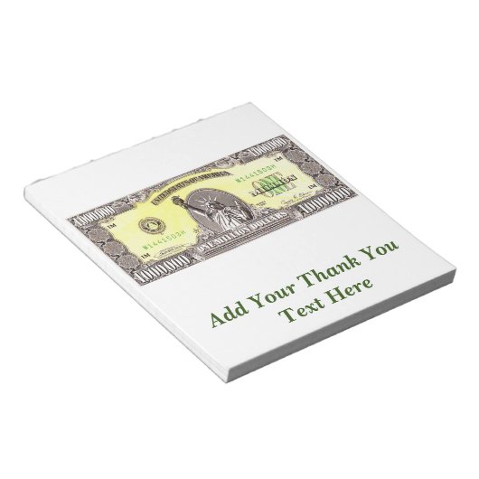 Millionen Dollar Candy Bar Wrapper Gastgeschenk Notizblock (angewinkelt)