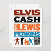 Millionen Dollar Quartett-Namen Postkarte (Vorne/Hinten)