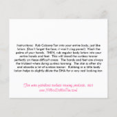 Millionen Dollar Tan's Cabana Tan Card Flyer (Hinten)