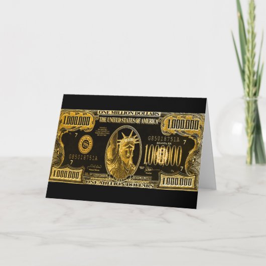 Millionen Dollar wünscht Karte (Vorderseite)