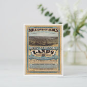 Millionen Hektar. Iowa und Nebraska 1872 Postkarte (Stehend Vorderseite)