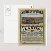 Millionen Hektar. Iowa und Nebraska 1872 Postkarte (Vorne/Hinten)