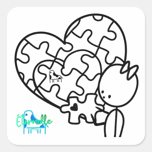 Millionen-Teil-Puzzle Quadratischer Aufkleber (Vorderseite)