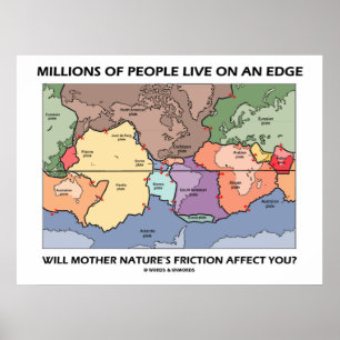 Millionen von Menschen leben an einem Rand (Earth Poster