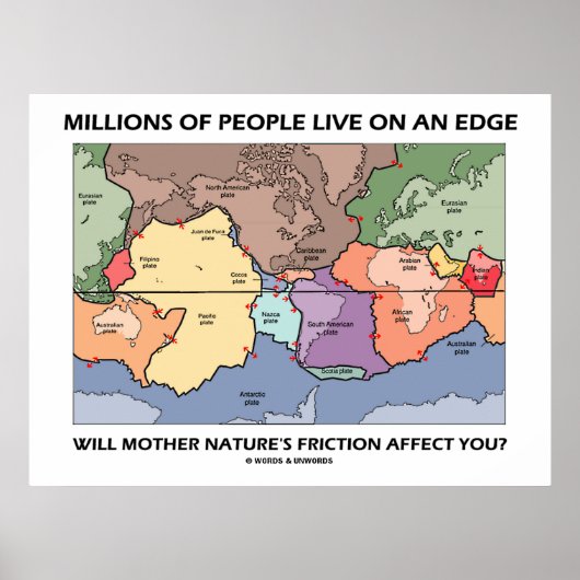 Millionen von Menschen leben an einem Rand (Earth Poster (Vorne)