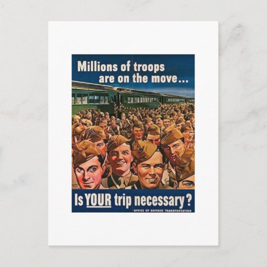 Millionen von Truppen sind unterwegs Postkarte (Vorderseite)