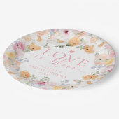 Millionenflorale Liebe im Blut-Brautparty Pappteller (Schrägansicht)