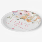 Millionenflorale Liebe im Blut-Brautparty Pappteller (Schrägansicht)