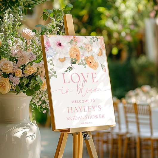 Millionenflorale Liebe im Brautparty Bloom willkom Poster