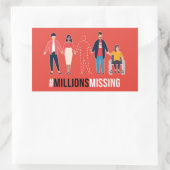 #MillionsMissin-people-Aufkleber Rechteckiger Aufkleber (Tasche)
