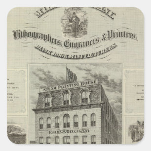 Mills & Company, Des Moines, Iowa Quadratischer Aufkleber
